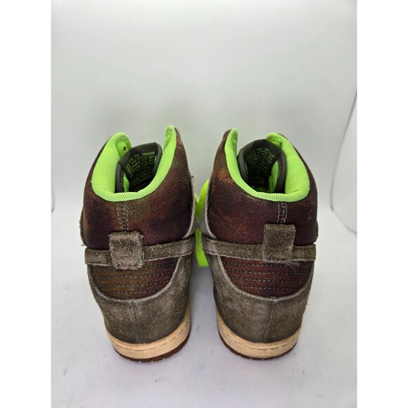 Nike Dunk Sky Hi Shoes Womens 6.5 Green Suede Gum Hidden Wedge Platform Sneakers - Picture 5 of 8